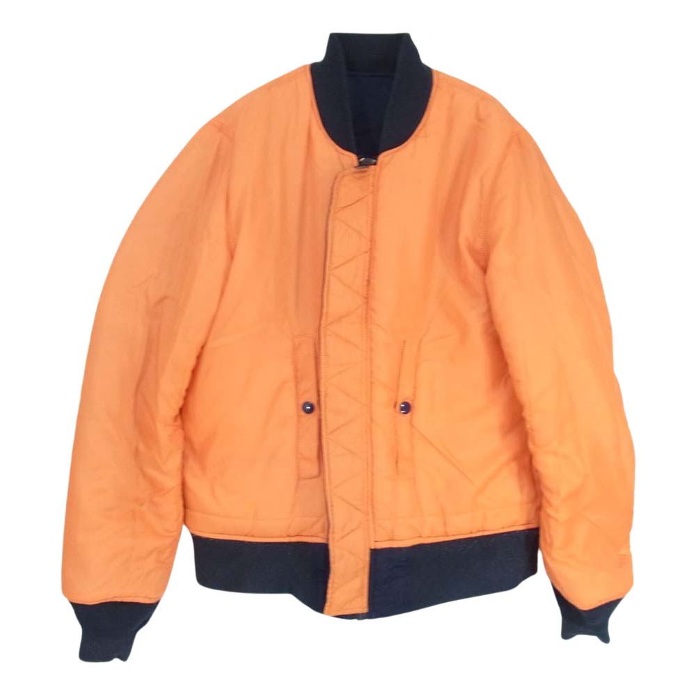 GOODENOUGH グッドイナフ × alpha × Harris Tweed アルファ ハリスツイード MA1 ミリタリーボンバー ジャケット ネイビー系 S【中古】