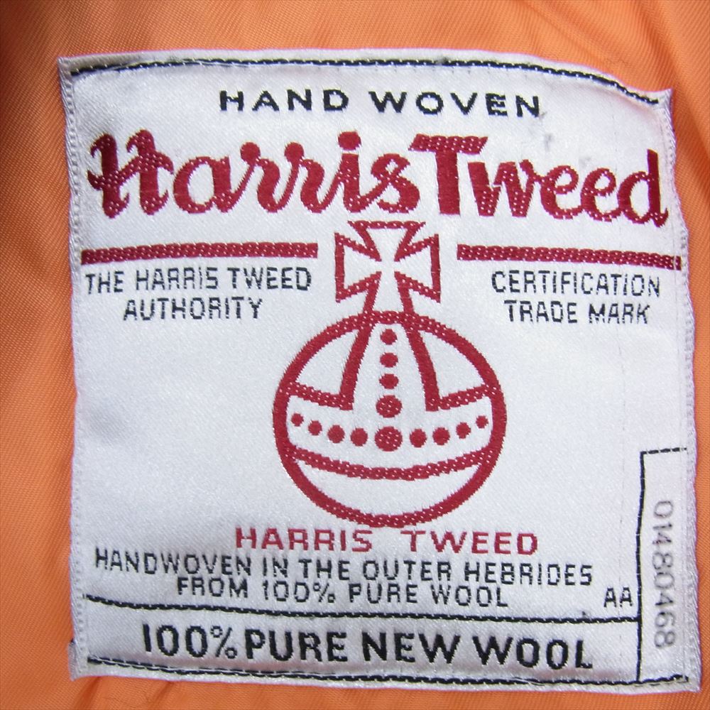 GOODENOUGH グッドイナフ × alpha × Harris Tweed アルファ ハリスツイード MA1 ミリタリーボンバー ジャケット ネイビー系 S【中古】