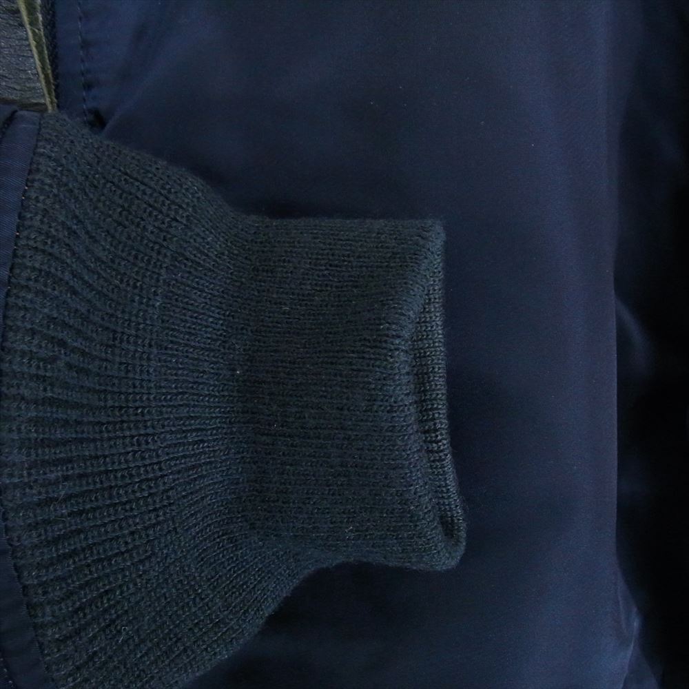GOODENOUGH グッドイナフ × alpha × Harris Tweed アルファ ハリスツイード MA1 ミリタリーボンバー ジャケット ネイビー系 S【中古】