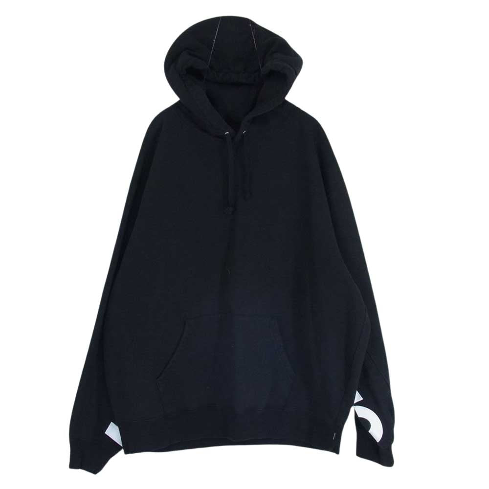 Supreme シュプリーム 22SS Cropped Panels Hooded Sweatshirt クロップド パネル フーデッド スウェットシャツ パーカー ブラック系 XL【中古】