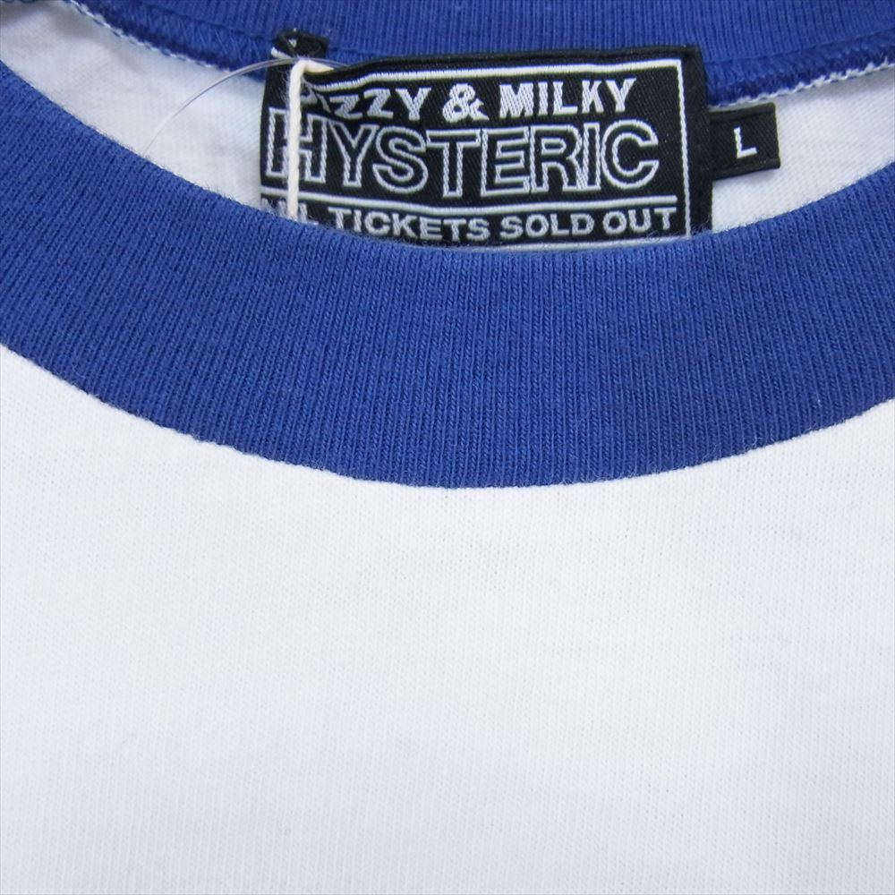 HYSTERIC GLAMOUR ヒステリックグラマー 23AW  02233CL15  THE ROLLING STONES 1975 七分袖 Tシャツ ブルー系 L【新古品】【未使用】【中古】