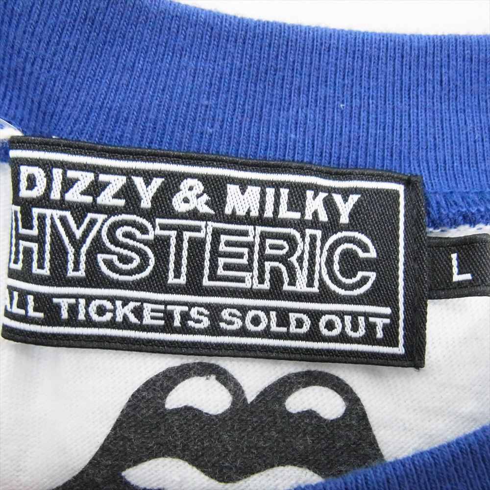 HYSTERIC GLAMOUR ヒステリックグラマー 23AW  02233CL15  THE ROLLING STONES 1975 七分袖 Tシャツ ブルー系 L【新古品】【未使用】【中古】