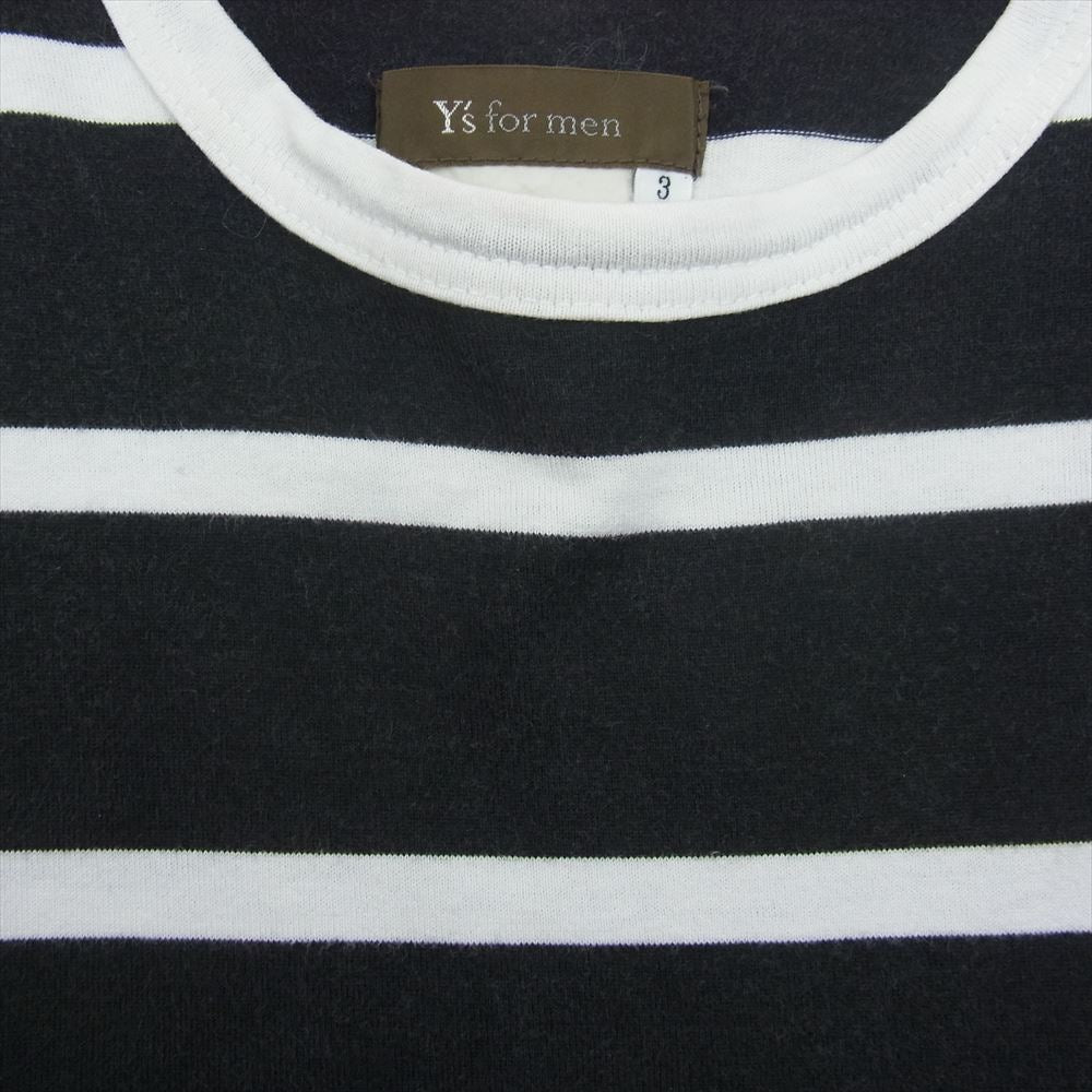 Y's Yohji Yamamoto ワイズ ヨウジヤマモト Y's for men ワイズフォーメン ボーダー 半袖 Tシャツ ブラック系 3【中古】