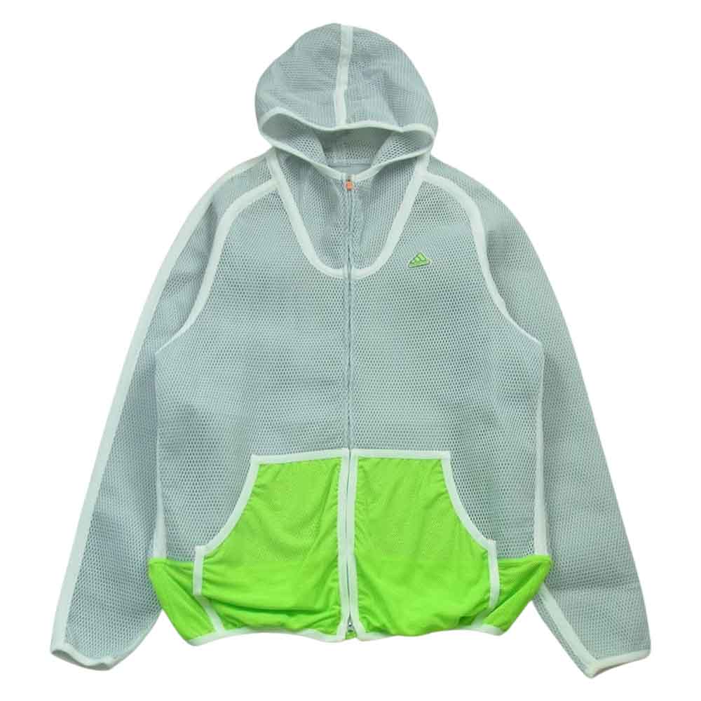 kolor カラー AP8022 ADIDAS アディダス ジップアップ メッシュ パーカー グレー系 ライトグリーン系 M【美品】【中古】