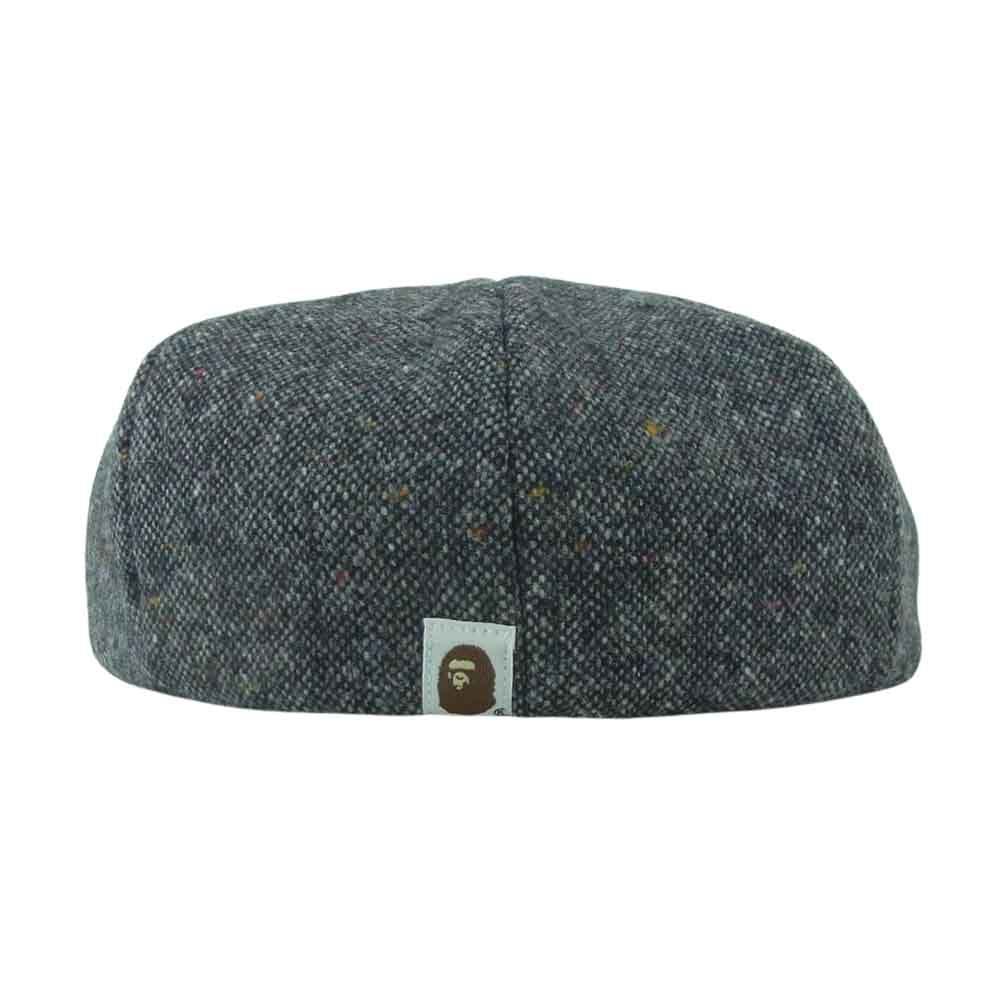 A BATHING APE アベイシングエイプ 1860-180-003 GORILLA WOOL ツイード キャスケット 帽子 グレー系 L【中古】