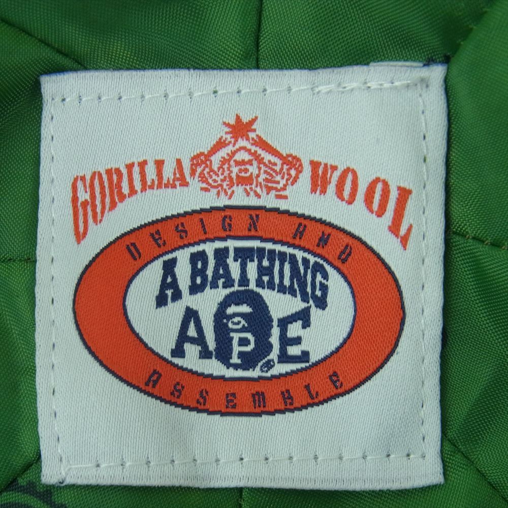 A BATHING APE アベイシングエイプ 1860-180-003 GORILLA WOOL ツイード キャスケット 帽子 グレー系 L【中古】