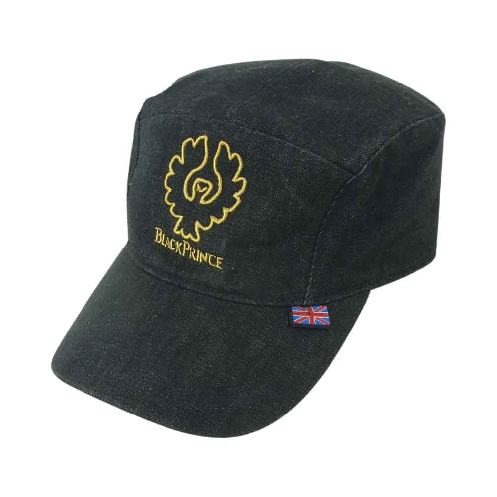 BELSTAFF ベルスタッフ BLACK PRINCE刺繍 デニム ワーク キャップ ブラック系 2【中古】