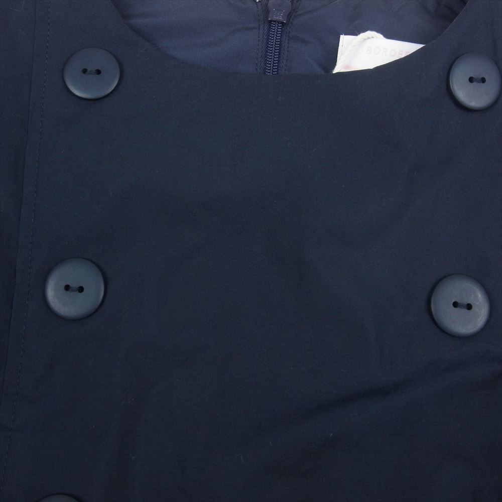 ボーダーズアットバルコニー BA2121-3R-01 PADDING JUMP SUITS パディング ジャンプ スーツ ノースリーブ 中綿 オールインワン ジャンプスーツ ネイビー系 36【極上美品】【中古】