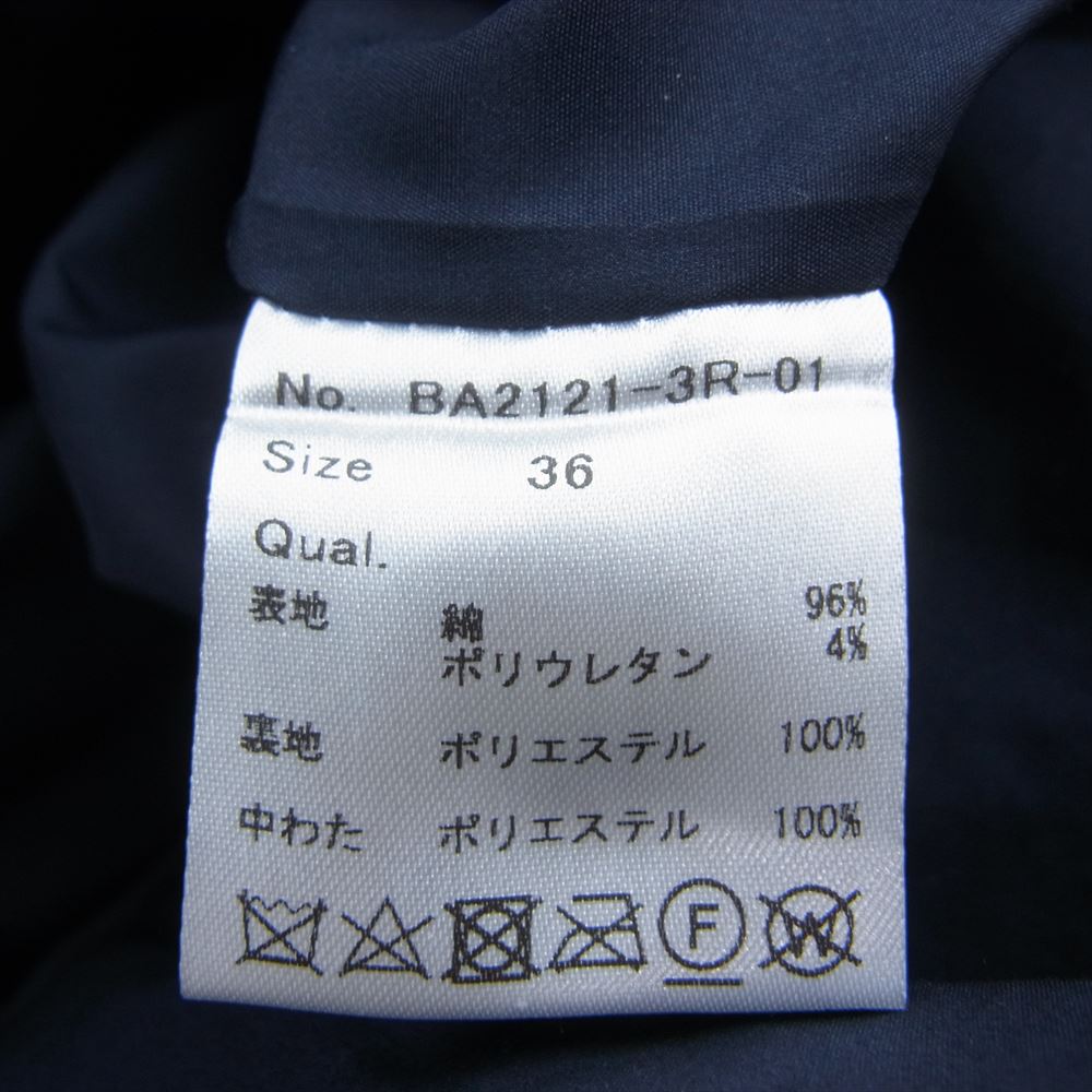 ボーダーズアットバルコニー BA2121-3R-01 PADDING JUMP SUITS パディング ジャンプ スーツ ノースリーブ 中綿 オールインワン ジャンプスーツ ネイビー系 36【極上美品】【中古】