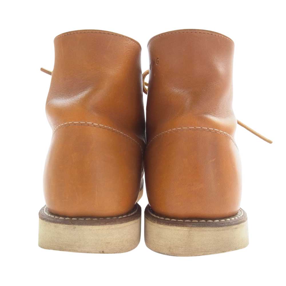 RED WING レッドウィング 9871 犬タグ復刻 プレーントゥ ゴールドラセット ラウンドトゥ  ワークブーツ ライトブラウン系 US 8D【中古】