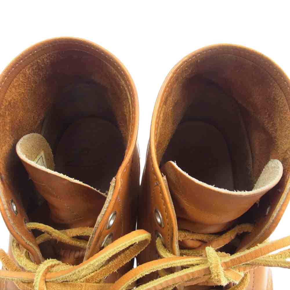 RED WING レッドウィング 9871 犬タグ復刻 プレーントゥ ゴールドラセット ラウンドトゥ  ワークブーツ ライトブラウン系 US 8D【中古】