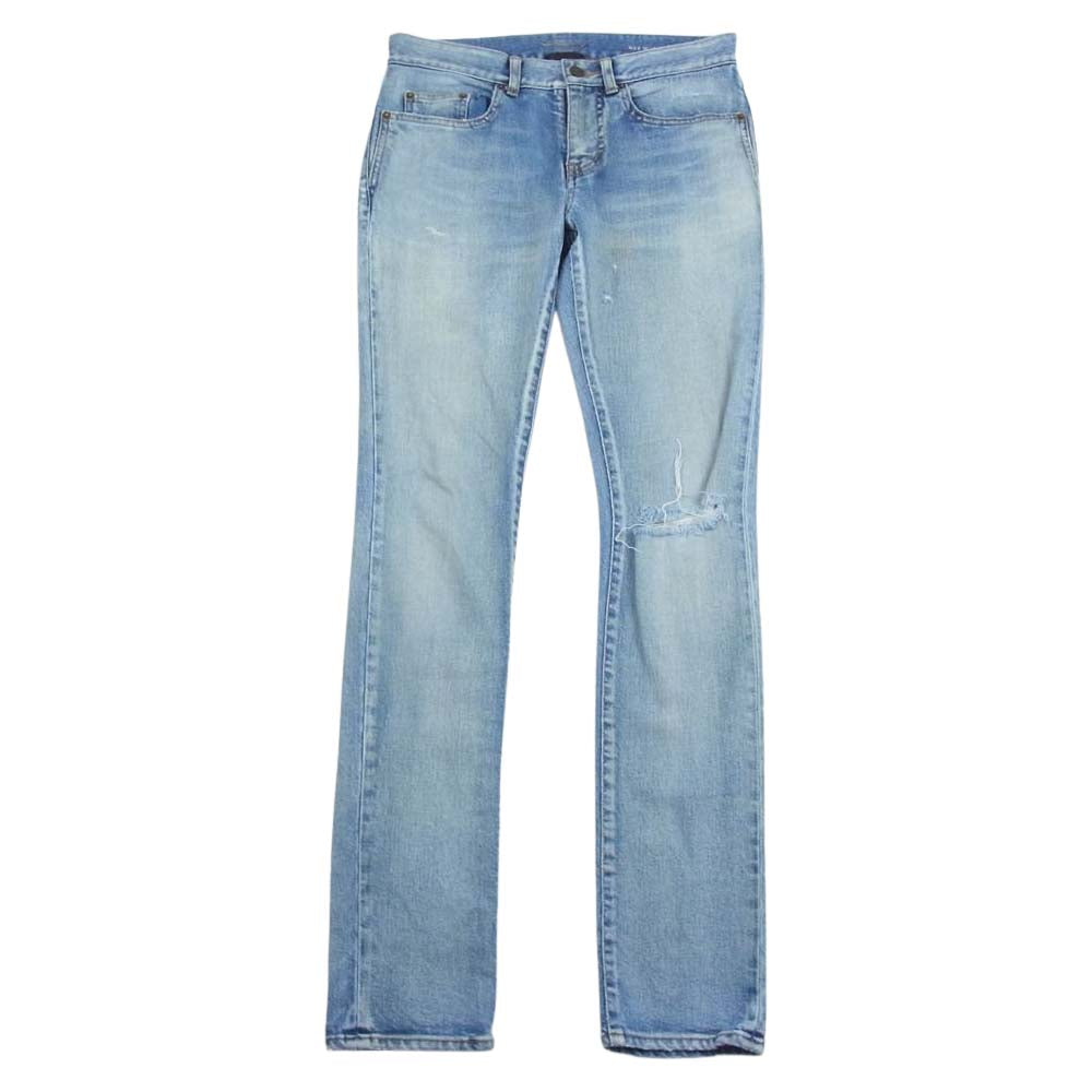 SAINT LAURENT サンローラン 527389 YJ507 クラッシュ加工 スキニー デニム パンツ インディゴブルー系 28【中古】