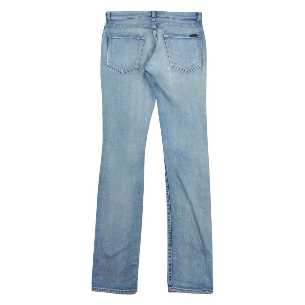 SAINT LAURENT サンローラン 527389 YJ507 クラッシュ加工 スキニー デニム パンツ インディゴブルー系 28【中古】