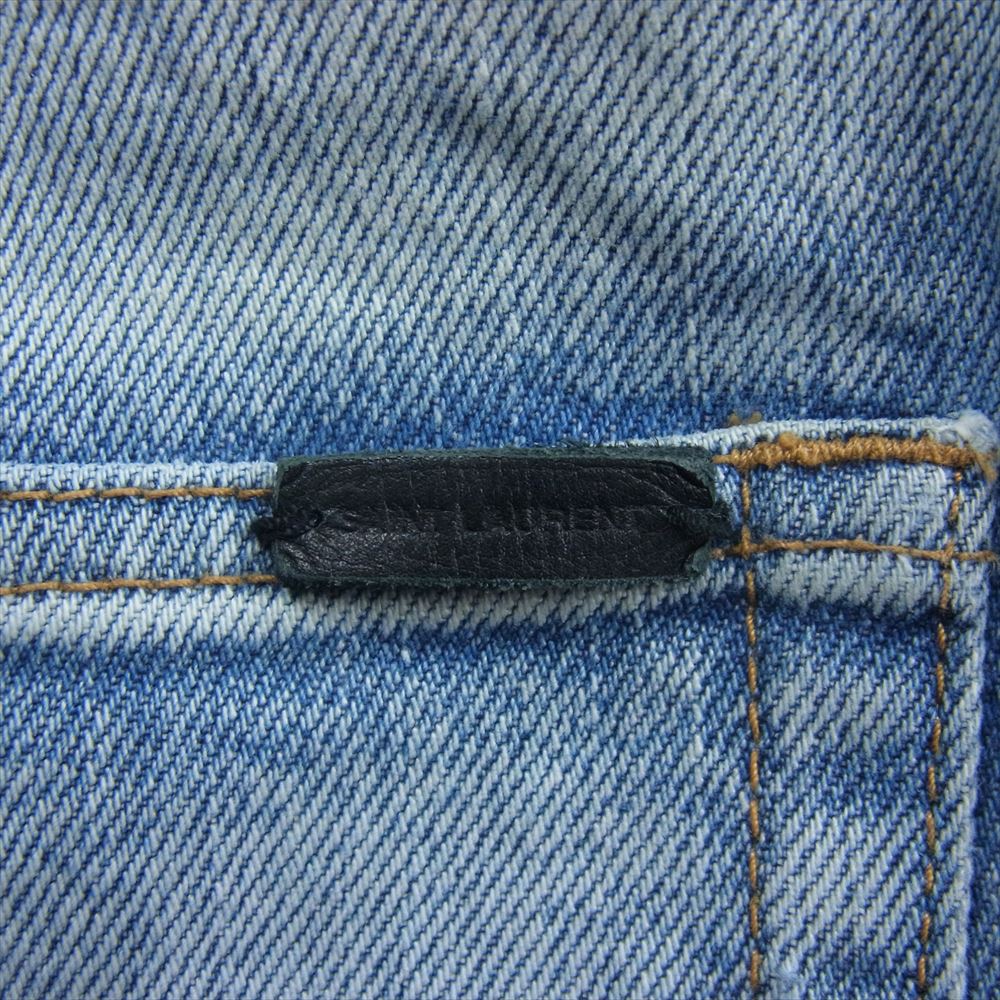 SAINT LAURENT サンローラン 527389 YJ507 クラッシュ加工 スキニー デニム パンツ インディゴブルー系 28【中古】