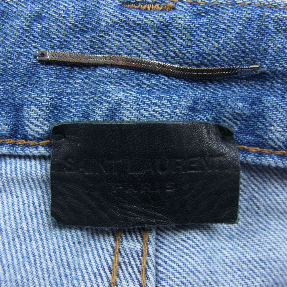 SAINT LAURENT サンローラン 527389 YJ507 クラッシュ加工 スキニー デニム パンツ インディゴブルー系 28【中古】