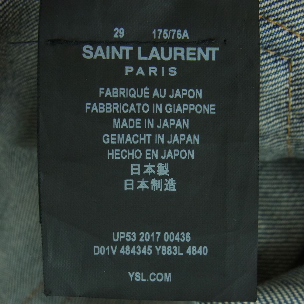 SAINT LAURENT サンローラン 484345 Y883L 国内正規品 スキニー デニム パンツ 日本製 インディゴブルー系 29【中古】