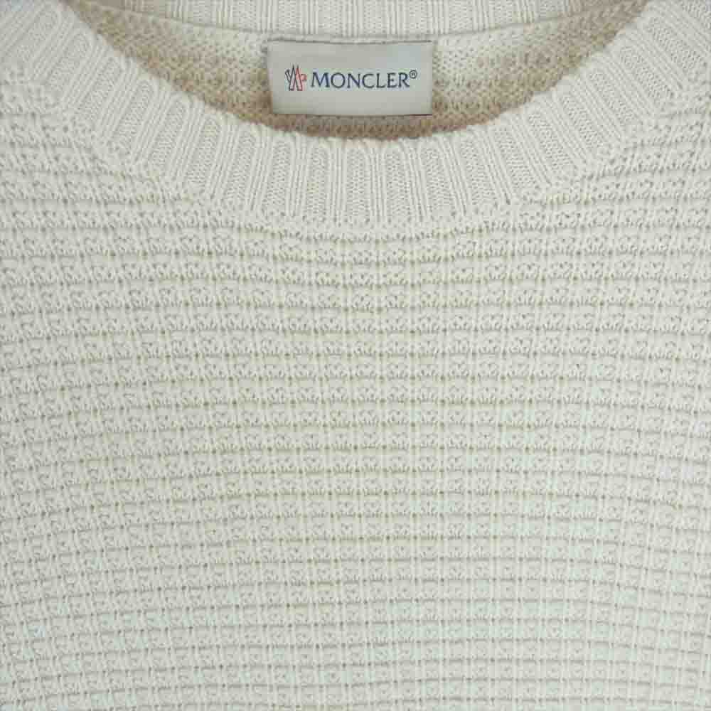 MONCLER モンクレール E20919044900 MAGLIONE TRICOT GIROCOLLO クルーネック ハイゲージ ニット 羊毛 オフホワイト系 M【中古】