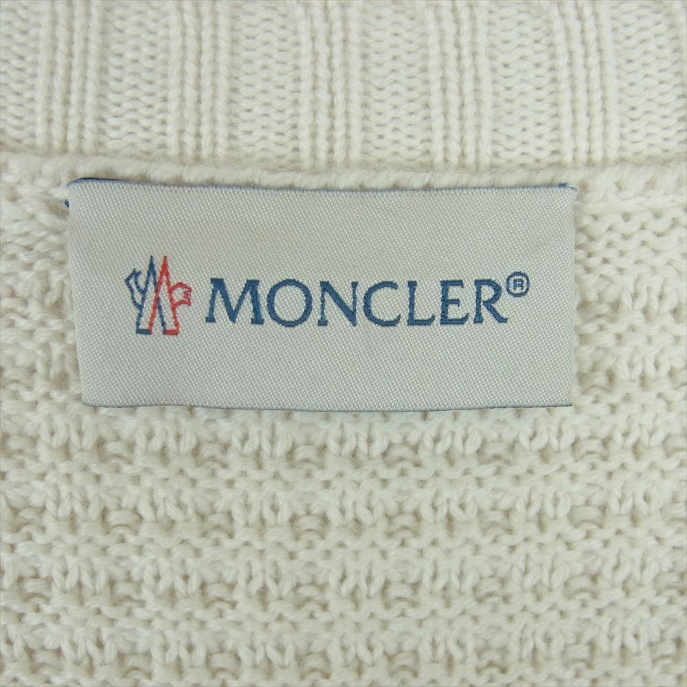 MONCLER モンクレール E20919044900 MAGLIONE TRICOT GIROCOLLO クルーネック ハイゲージ ニット 羊毛 オフホワイト系 M【中古】