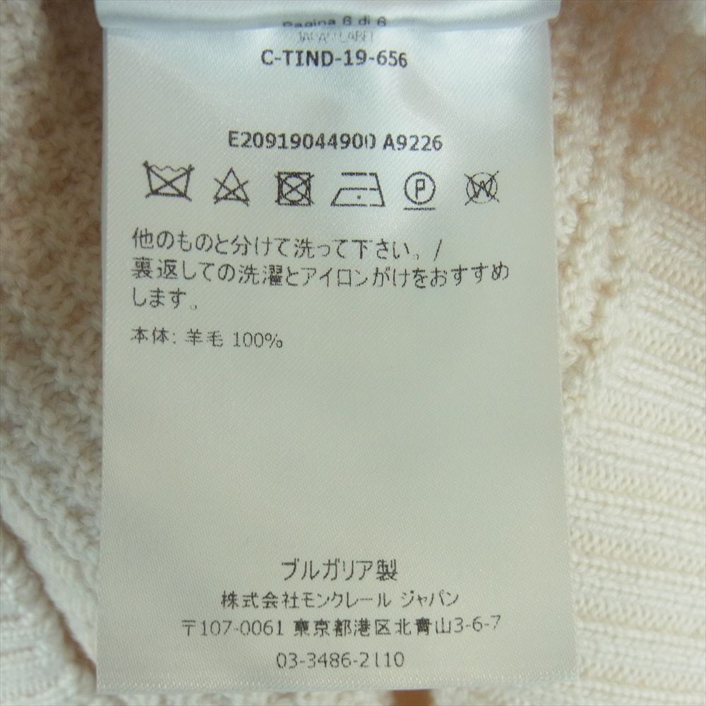 MONCLER モンクレール E20919044900 MAGLIONE TRICOT GIROCOLLO クルーネック ハイゲージ ニット 羊毛 オフホワイト系 M【中古】