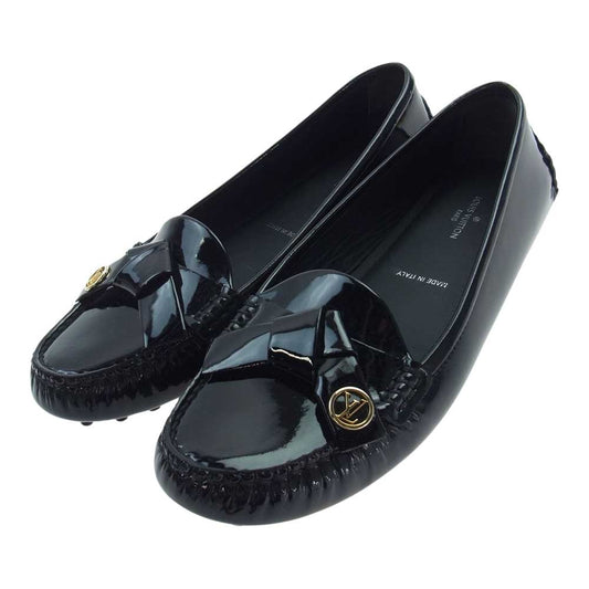 LOUIS VUITTON ルイ・ヴィトン ドライビング リボン エナメル シューズ  ブラック系 36【美品】【中古】