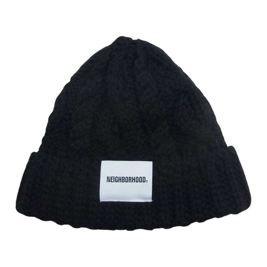 NEIGHBORHOOD ネイバーフッド 23AW 232FUNH-HT02 CABLE KNIT BEANIE ケーブル ニット ビーニー ニット帽 ブラック系 F【美品】【中古】