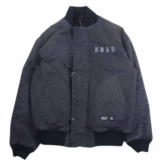 NEIGHBORHOOD ネイバーフッド 23AW 232YTNH-JKM01 DECK JACKET 硫化染め コードクロス バックプリント デッキ ジャケット ネイビー系 S【極上美品】【中古】