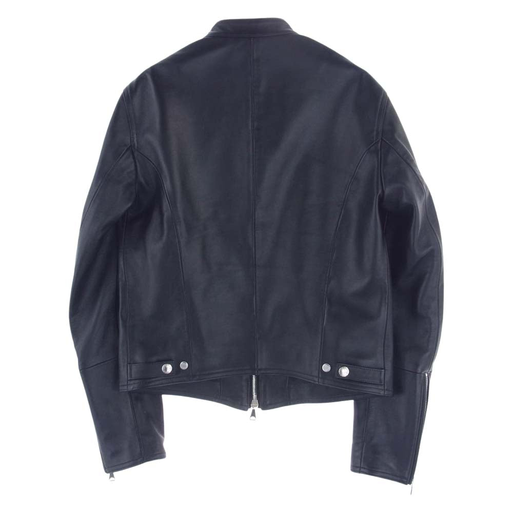 エンメティ 8278-311 H UOMO アッカ ウォモ 干場義雅 ナッパレザー シングル ライダースジャケット  ブラック系 42 XS【極上美品】【中古】