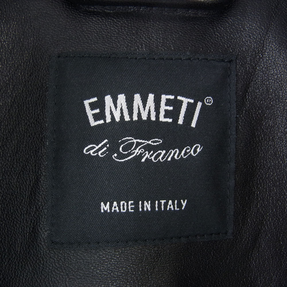 エンメティ 8278-311 H UOMO アッカ ウォモ 干場義雅 ナッパレザー シングル ライダースジャケット  ブラック系 42 XS【極上美品】【中古】