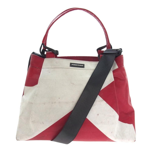 FREITAG フライターグ F551 SALLY 2way ショルダーバッグ トートバッグ オフホワイト系 レッド系【中古】