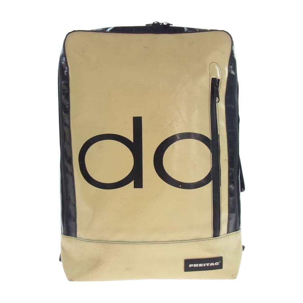 FREITAG フライターグ F306 企業ロゴ文字入り HAZZARD 2way バッグパック リュック ハンドバッグ ベージュ系 ブラック系【中古】