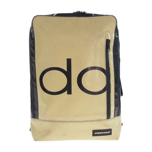 FREITAG フライターグ F306 企業ロゴ文字入り HAZZARD 2way バッグパック リュック ハンドバッグ ベージュ系 ブラック系【中古】