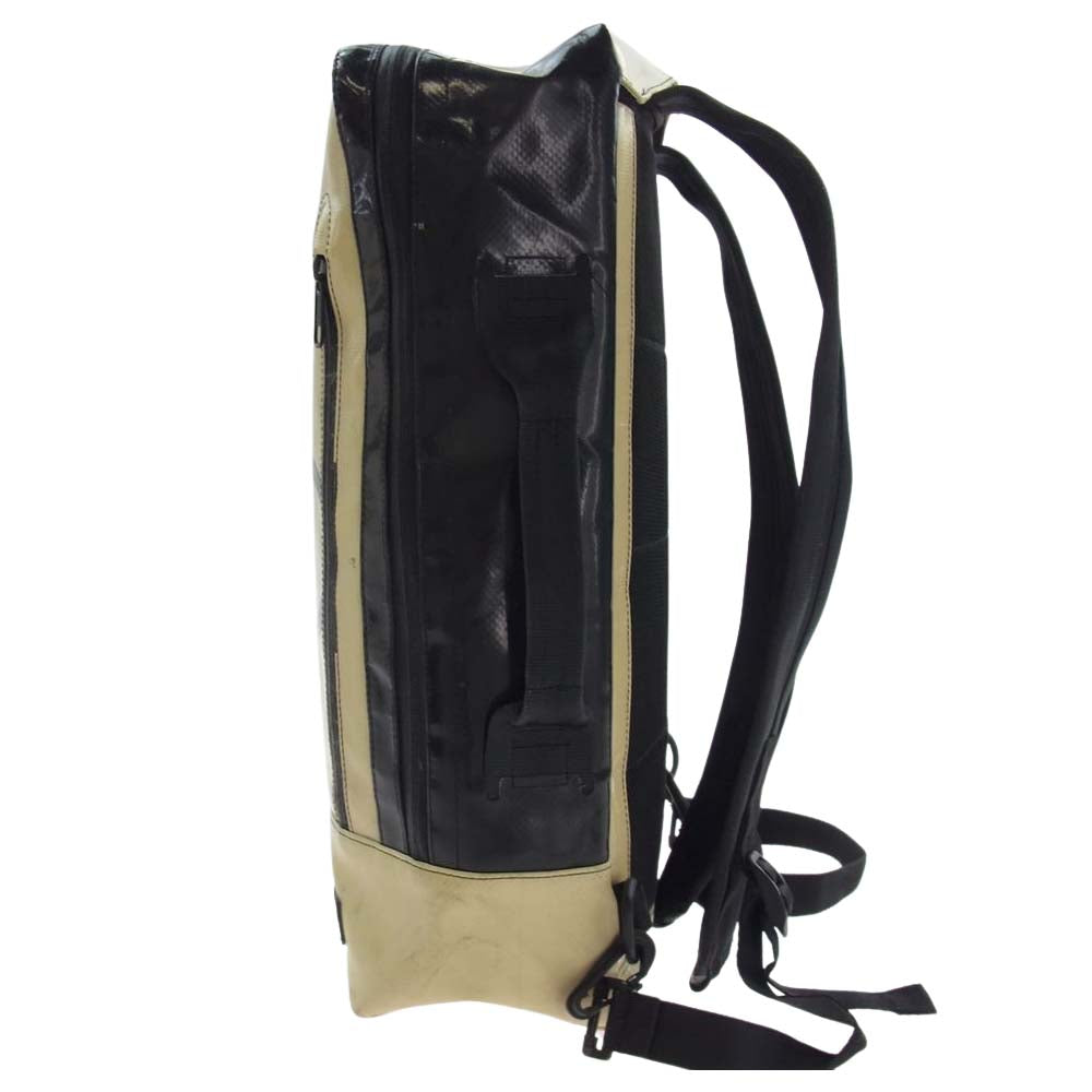 FREITAG フライターグ F306 企業ロゴ文字入り HAZZARD 2way バッグパック リュック ハンドバッグ ベージュ系 ブラック系【中古】