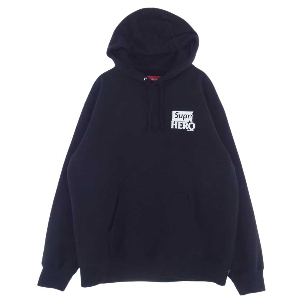 Supreme シュプリーム 22SS  × ANTIHERO Hooded Sweatshirt シュプリーム×アンタイヒーロー パーカー ブラック系 L【美品】【中古】