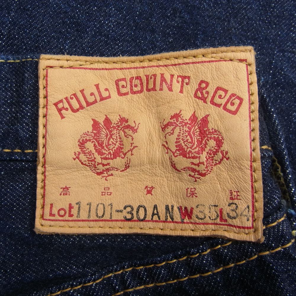 FULLCOUNT フルカウント 1101-30ANV 30th ANNIVERSARY MODEL 30周年 限定 13.7oz デニム パンツ ジーンズ インディゴブルー系 35【美品】【中古】