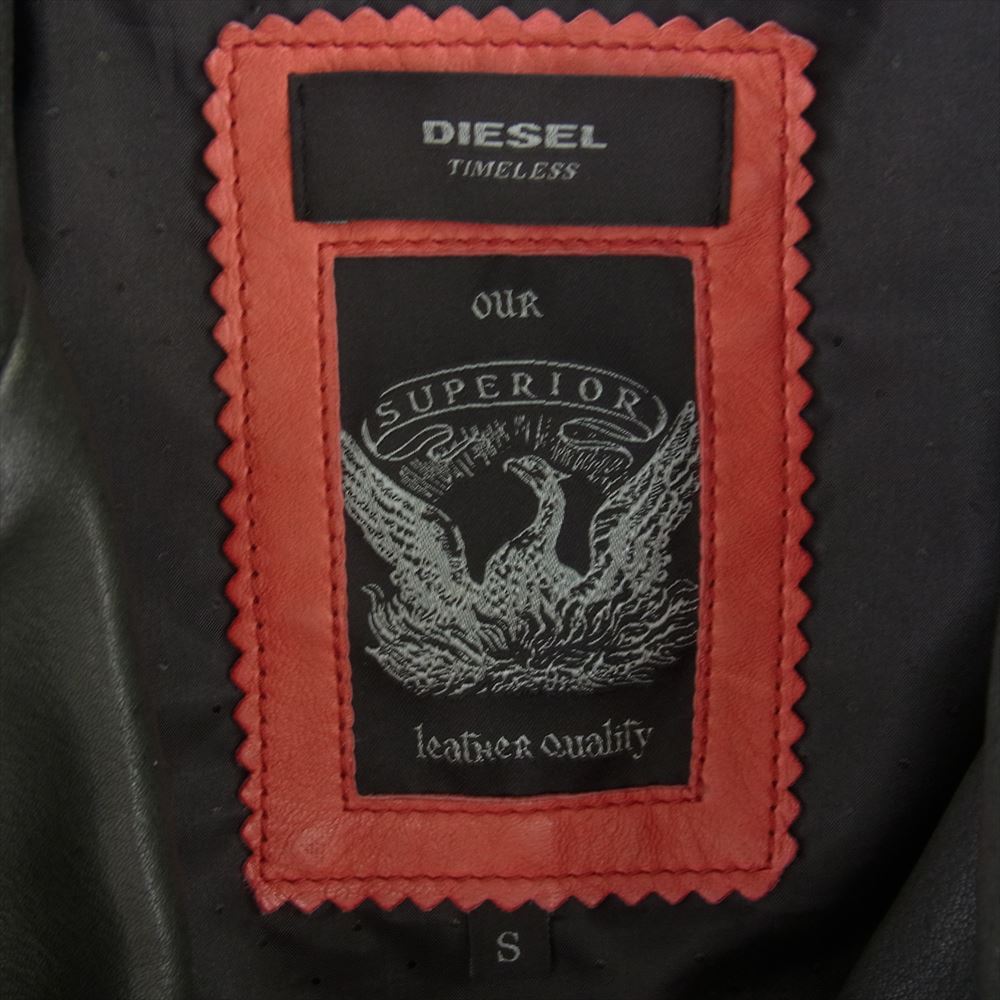 DIESEL ディーゼル TIMELESS タイムレス ラムレザー ダブル ライダース ジャケット ブラック系 S【中古】