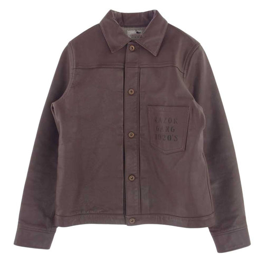 GANGSTERVILLE ギャングスタービル STAY SHARP G JACKET COW HIDE レザー ジャケット ブラウン系 M【中古】