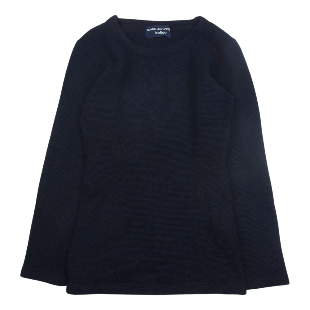 COMME des GARCONS コムデギャルソン indigo ウール クルーネック ニット セーター ネイビー系【中古】