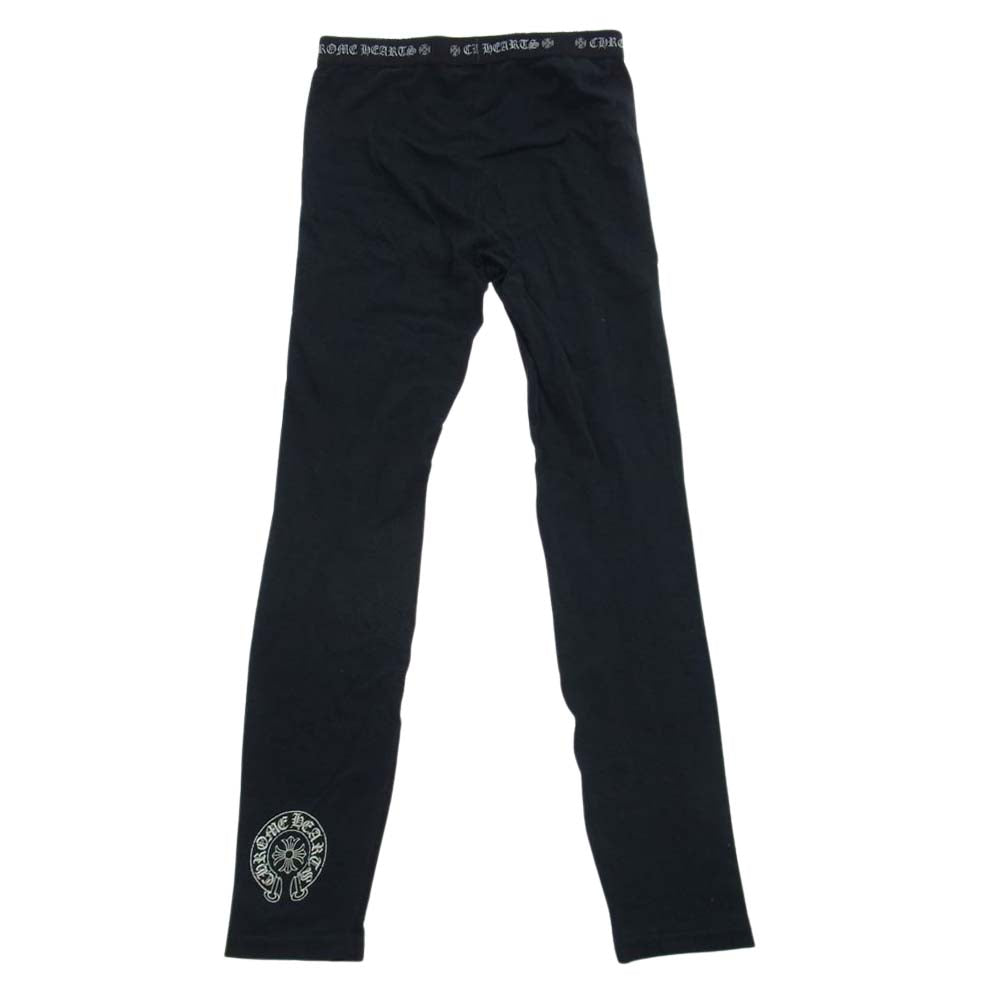 CHROME HEARTS クロムハーツ（原本無） ホースシュー クロス プリント レギンス ブラック系 M【中古】