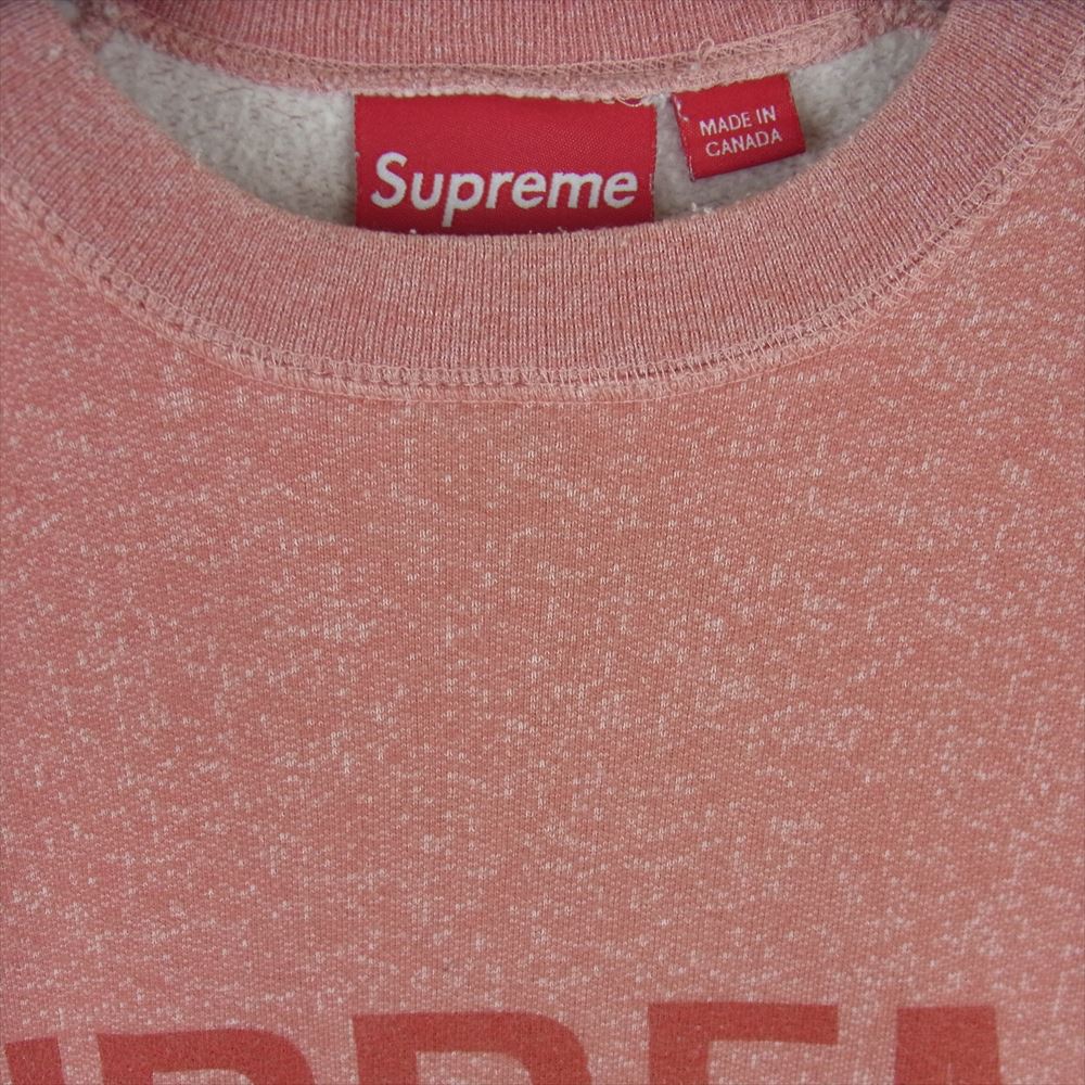 Supreme シュプリーム COLLEGIATE CREW ラグラン 霜降り ロゴ スウェット トレーナー カナダ製 ピンク系 M【中古】