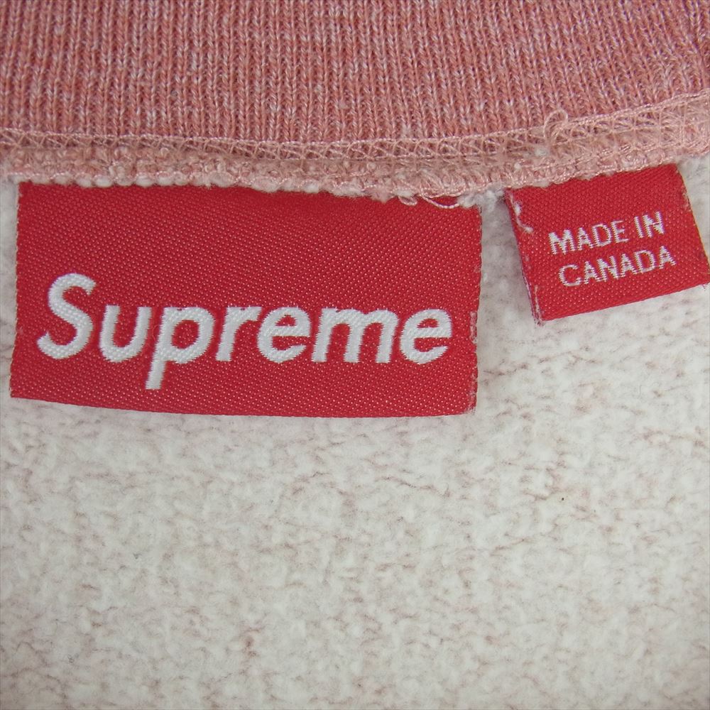 Supreme シュプリーム COLLEGIATE CREW ラグラン 霜降り ロゴ スウェット トレーナー カナダ製 ピンク系 M【中古】