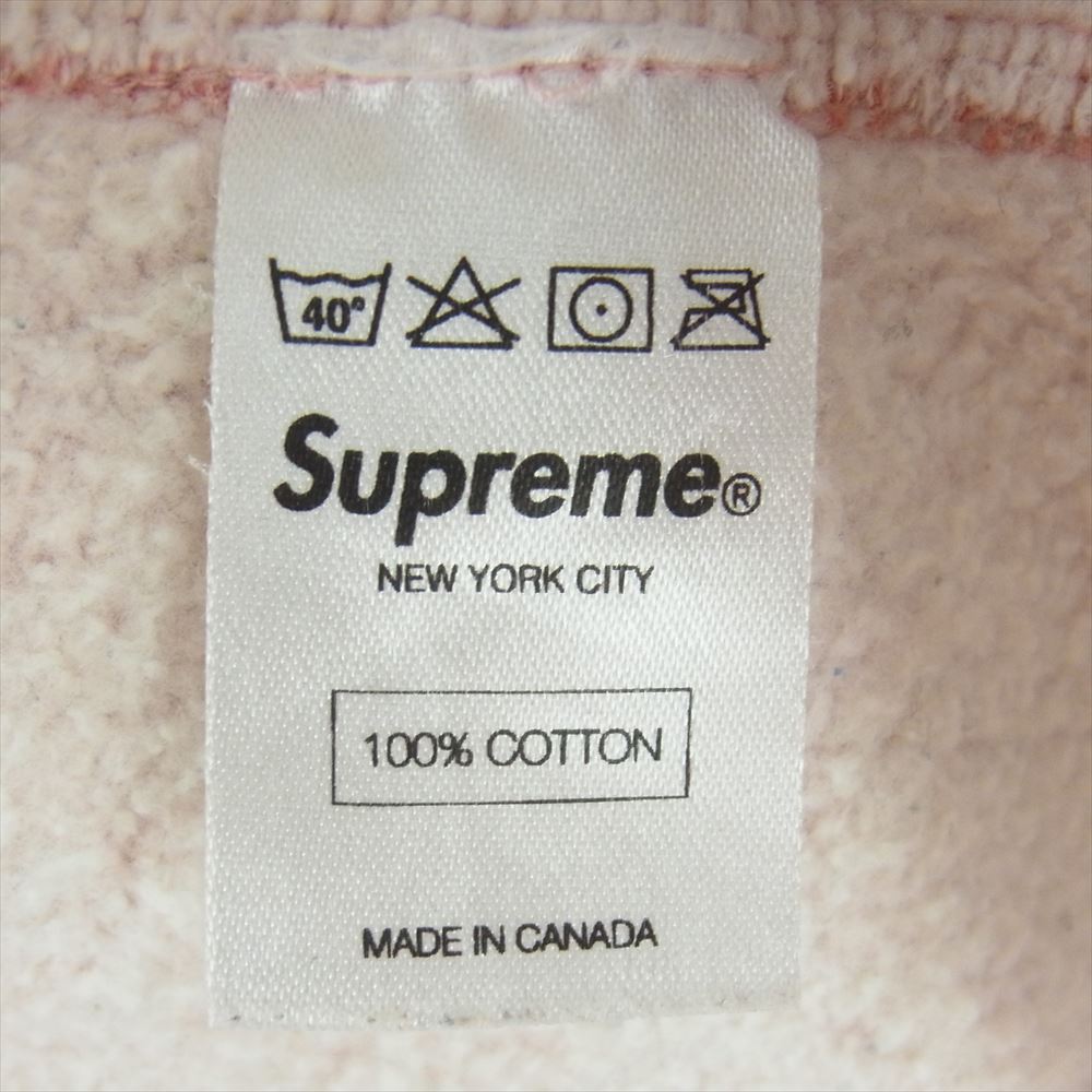 Supreme シュプリーム COLLEGIATE CREW ラグラン 霜降り ロゴ スウェット トレーナー カナダ製 ピンク系 M【中古】