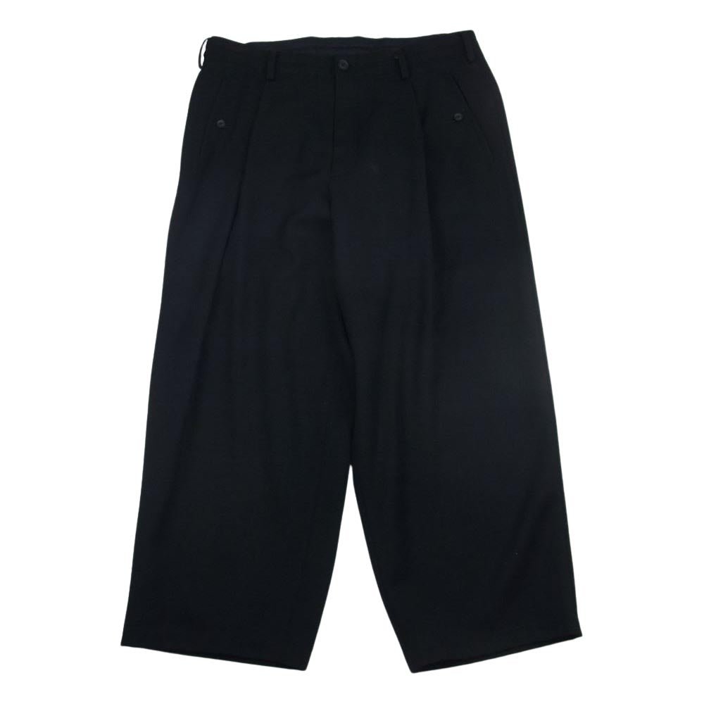 Yohji Yamamoto POUR HOMME ヨウジヤマモトプールオム 21AW HX-P20-103 N-1 タック アーミー ギャバジン ウール 中太 紐 パンツ ブラック系 2【中古】