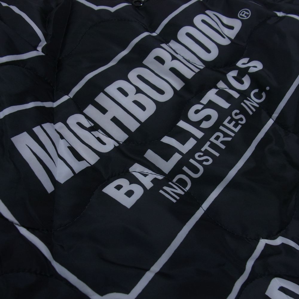 NEIGHBORHOOD ネイバーフッド BSPC-NH02 × BALLISTICS バリスティックス NH QUILT BLANKET キルティング キルト ロゴ 総柄 ブランケット ポンチョ ブラック系【中古】