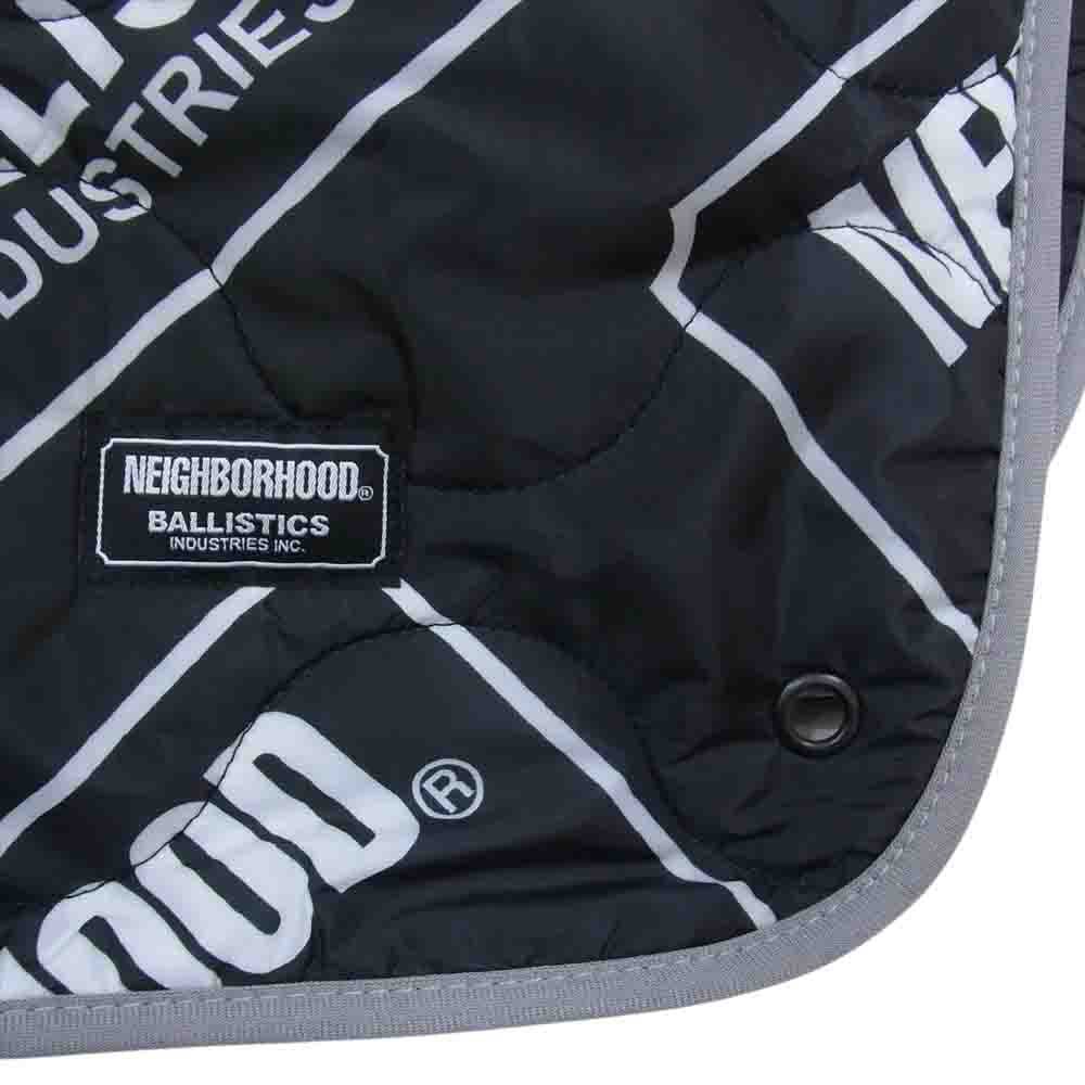 NEIGHBORHOOD ネイバーフッド BSPC-NH02 × BALLISTICS バリスティックス NH QUILT BLANKET キルティング キルト ロゴ 総柄 ブランケット ポンチョ ブラック系【中古】