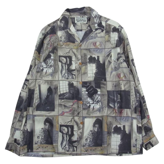 WACKO MARIA ワコマリア HAWAIIAN SHIRT L/S 晴雨緊縛図 総柄 レーヨン 長袖 アロハ シャツ マルチカラー系 M【中古】