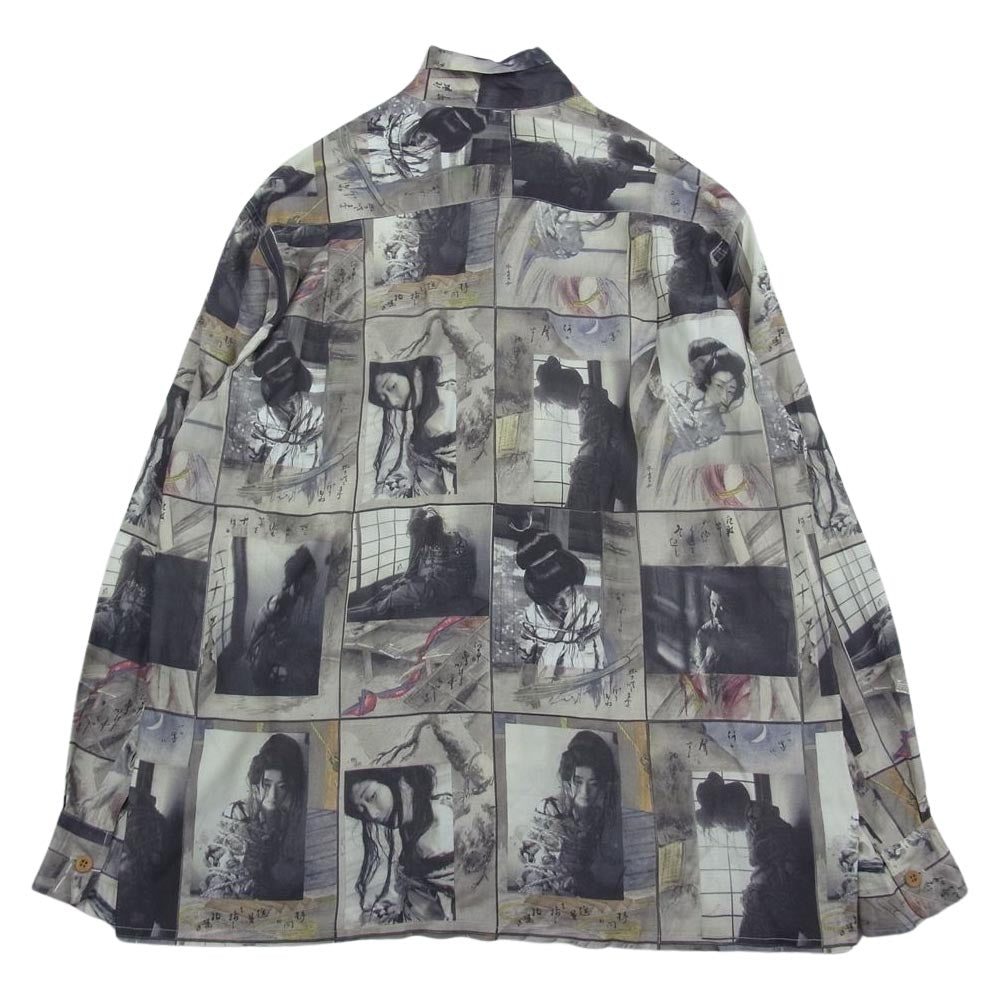 WACKO MARIA ワコマリア HAWAIIAN SHIRT L/S 晴雨緊縛図 総柄 レーヨン 長袖 アロハ シャツ マルチカラー系 M【中古】