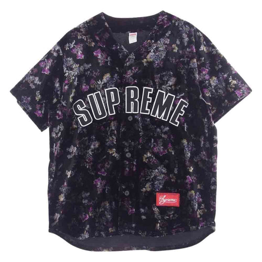 Supreme シュプリーム 19AAW Floral Velour Baseball Jersey フローラル ベロア ベースボール ジャージ シャツ マルチカラー系 S【美品】【中古】