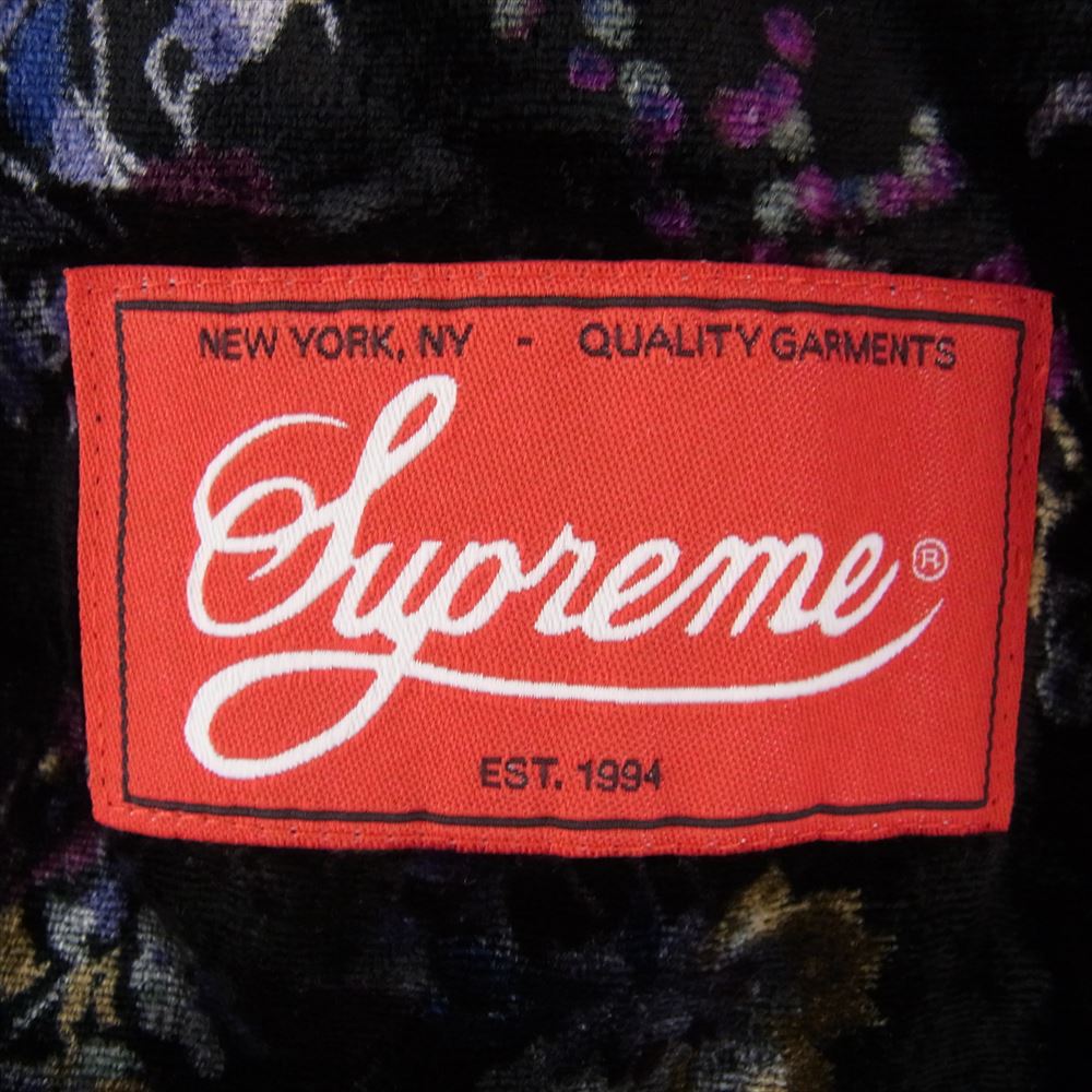 Supreme シュプリーム 19AAW Floral Velour Baseball Jersey フローラル ベロア ベースボール ジャージ シャツ マルチカラー系 S【美品】【中古】