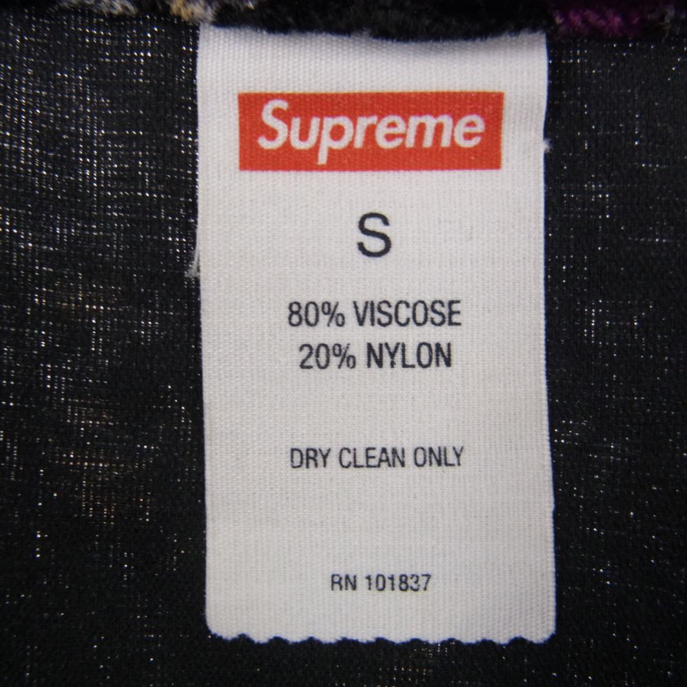 Supreme シュプリーム 19AAW Floral Velour Baseball Jersey フローラル ベロア ベースボール ジャージ シャツ マルチカラー系 S【美品】【中古】