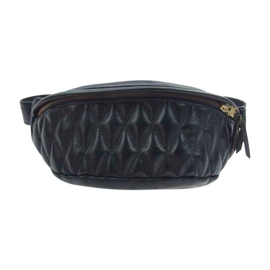 KADOYA カドヤ レザー キルティング ウエスト バッグ ブラック系【中古】